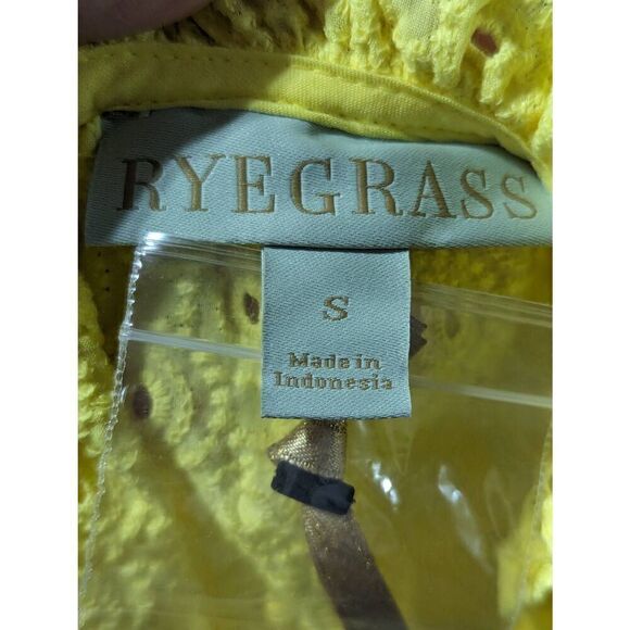 Ryegrass S Women's Yellow Eyelet Lace Blouse NWT - Picture 2 of 7
